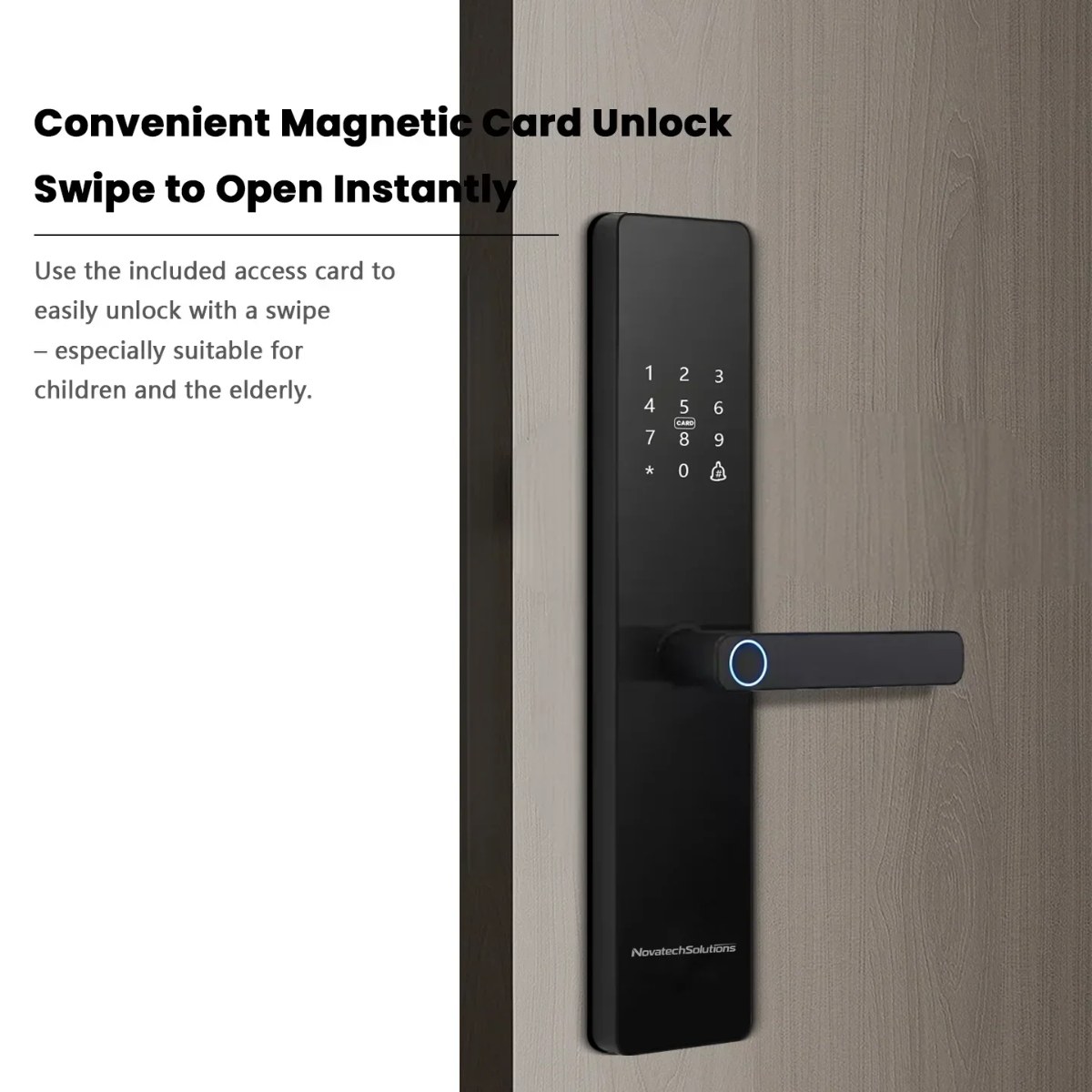 Smart Door Handle Lock – magnetic key card unlock